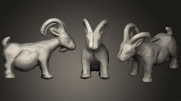 Статуэтки животных (Козел, STKJ_1714) 3D модель для ЧПУ станка